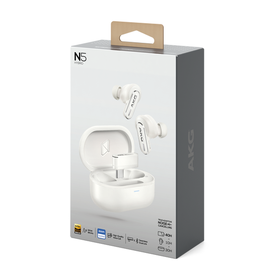 AKG N5 Hybrid - White - True wireless noise cancelling earbuds - Detailshot 15
