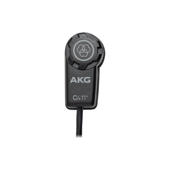 C411 L - Black - High-performance miniature condenser vibration pickup with mini XLR connector - Hero