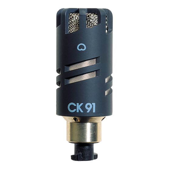 CK91 | High performance cardioid condenser microphone capsule CK91 | High performance cardioid condenser microphone capsule