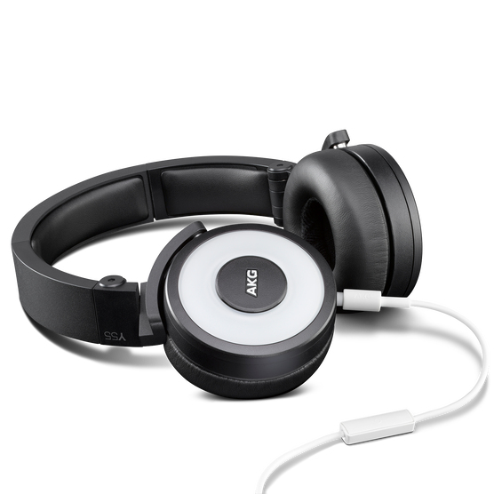 Y55 - White - High-performance DJ headphones with in-line microphone and remote - Detailshot 1