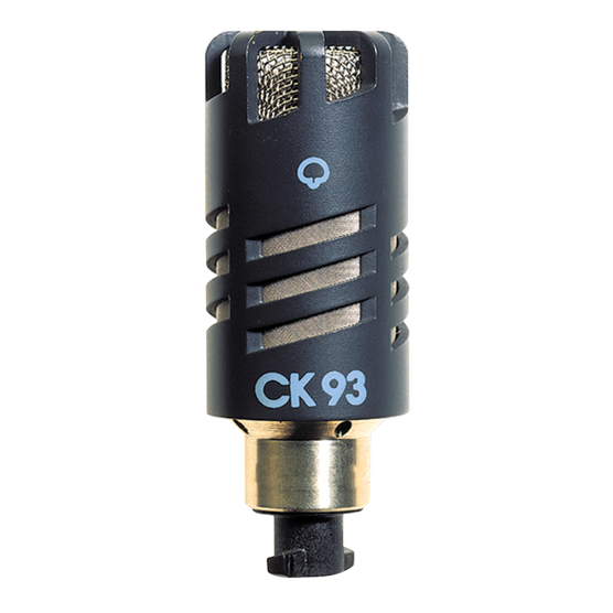 CK93 - Grey - High performance hypercardioid condenser microphone capsule - Hero
