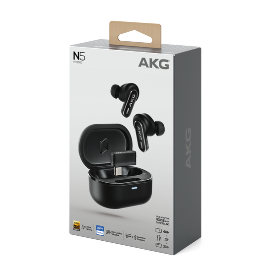 AKG N5 Hybrid - Black - True wireless noise cancelling earbuds - Detailshot 15